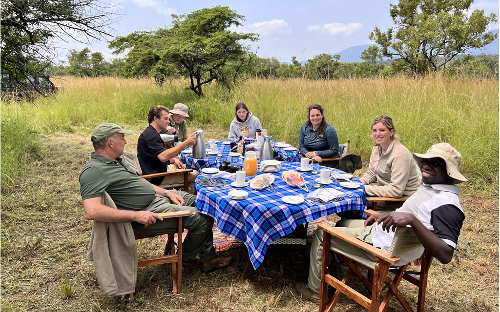 Bush breakfast at Kidepo valley National Park.