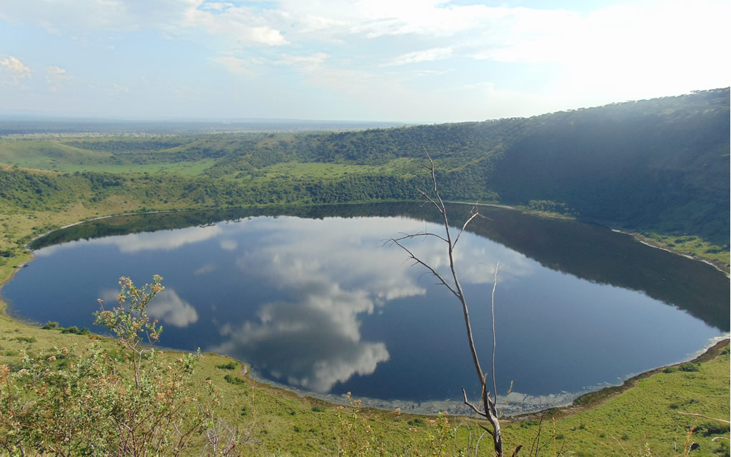 Some of the beautiful crater lakes in Queen Elizabeth National Park.